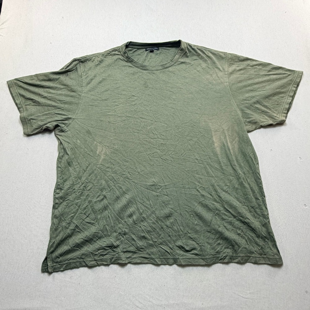 Van Heusen Studio T-Shirt Mens Double Extra Large Green Fair Textured Ribbed